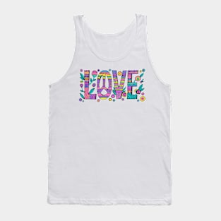 Love Quote Designer Floral Positive Inspiration Quote Tank Top